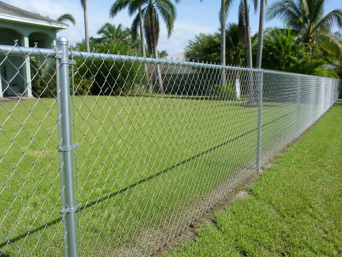 Illustrative galvanized chain link fence